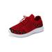 Frontwalk Womens Shoes Sport Sneakers Slip On Casual Sneaker Tennis Lace Up Running Shoe Women Mesh Trainers Red 7.5