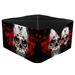 OWNTA Novelty Skull Black Pattern Square Pencil Storage Case with 4 Compartments Removable Dividers Pen Holder and Pencil Holder