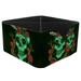 OWNTA Skull Roses Pattern Square Pencil Storage Case with 4 Compartments Removable Dividers Pen Holder and Pencil Holder