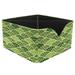 OWNTA Traditional Japanese Auspicious Pattern with Green Pine Bamboo Plum Pattern Square Pencil Storage Case with 4 Compartments Removable Dividers Pen Holder and Pencil Holder