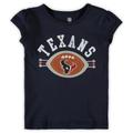 Girls Toddler Navy Houston Texans Football T-Shirt