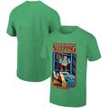 Men's Ripple Junction Steven Rhodes Heather Kelly Green He Sees You While You're Sleeping Holiday Graphic T-Shirt