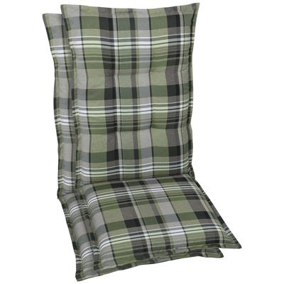 Hochlehnerauflage GO-DE, grau (grau, grün), B:52cm H:9cm T:120cm, Polyester, Polyurethan, Polsterauflagen, 120x52 cm Image