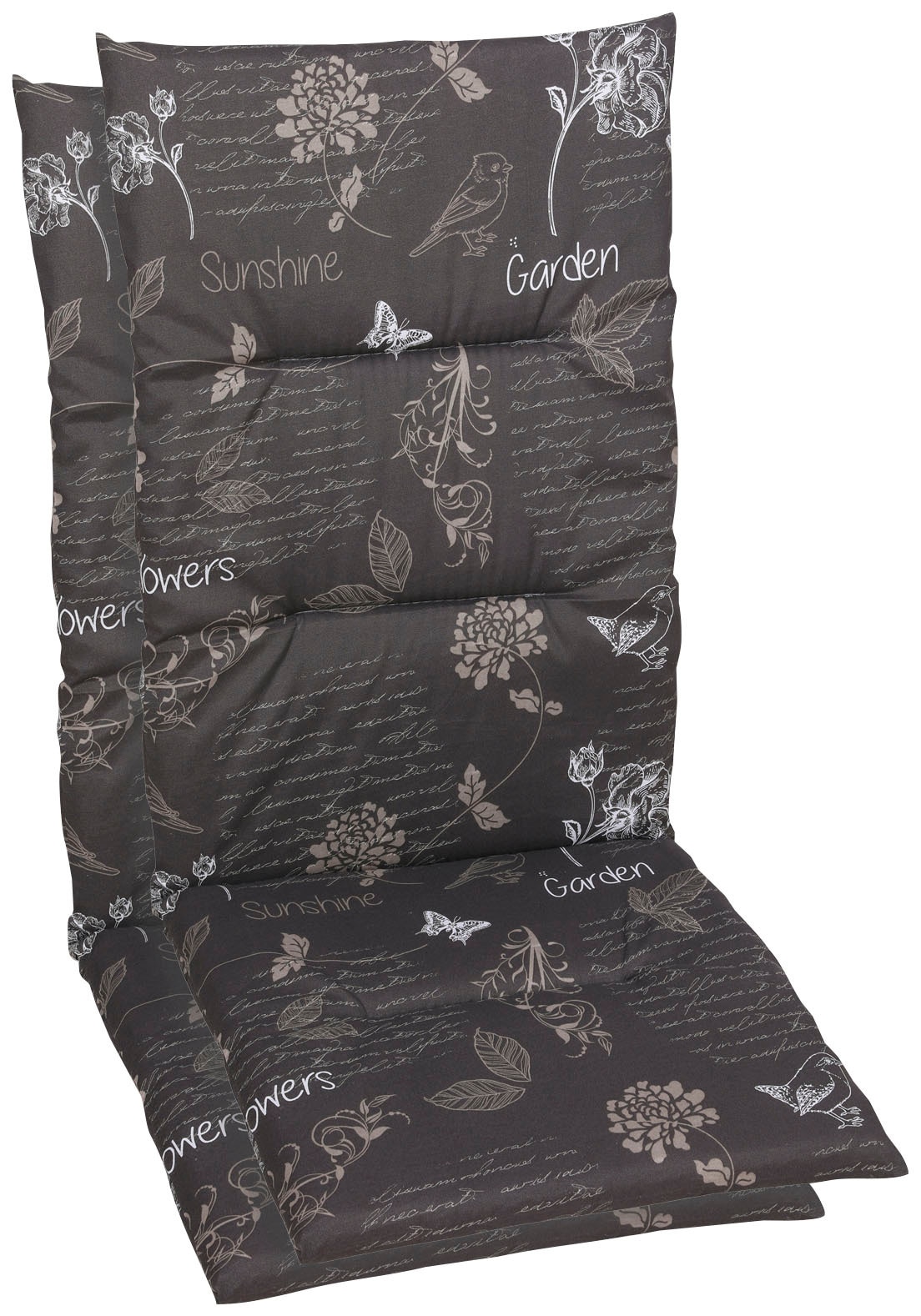 Hochlehnerauflage GO-DE "Amalfi", grau, B:48cm H:4cm T:118cm, Baumwolle, Polyester, Polyurethan, Polsterauflagen, 118x48 cm Image