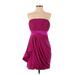 Phoebe Couture Cocktail Dress - Party Open Neckline Sleeveless: Purple Print Dresses - Women's Size 4
