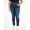 Skinny-fit-Jeans CALVIN KLEIN JEANS PLUS "HIGH RISE SKINNY PLUS" Gr. 42, N-Gr, blau (denim dark) Damen Jeans Röhrenjeans