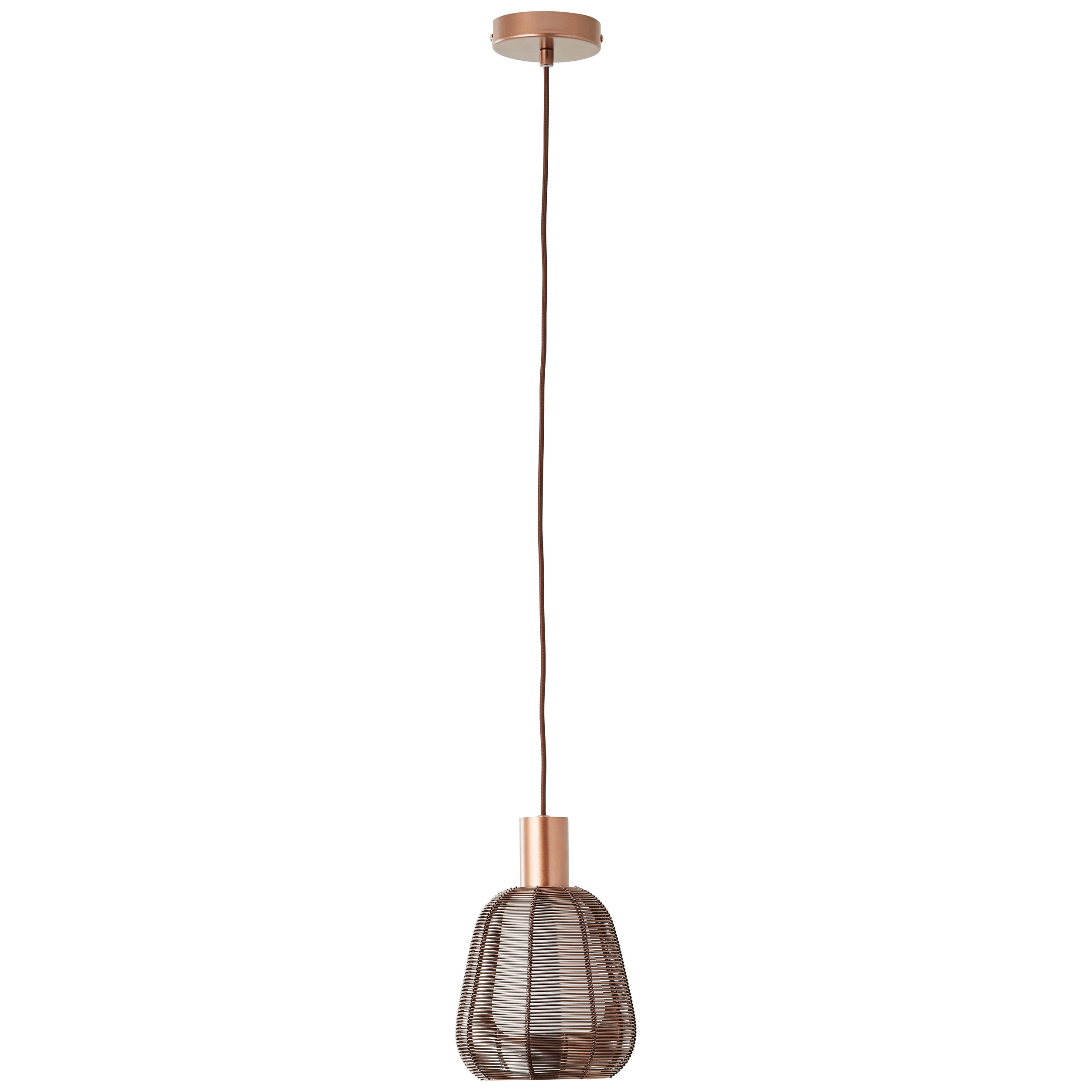 BRILLIANT Pendelleuchte "Wallace", braun (kaffee dunkel), 1, Ø 18, 1, Leuchten, 120 x 18 cm, 1 x E27, kürzbar, Metall/Glas, Kaffee dunkel Image