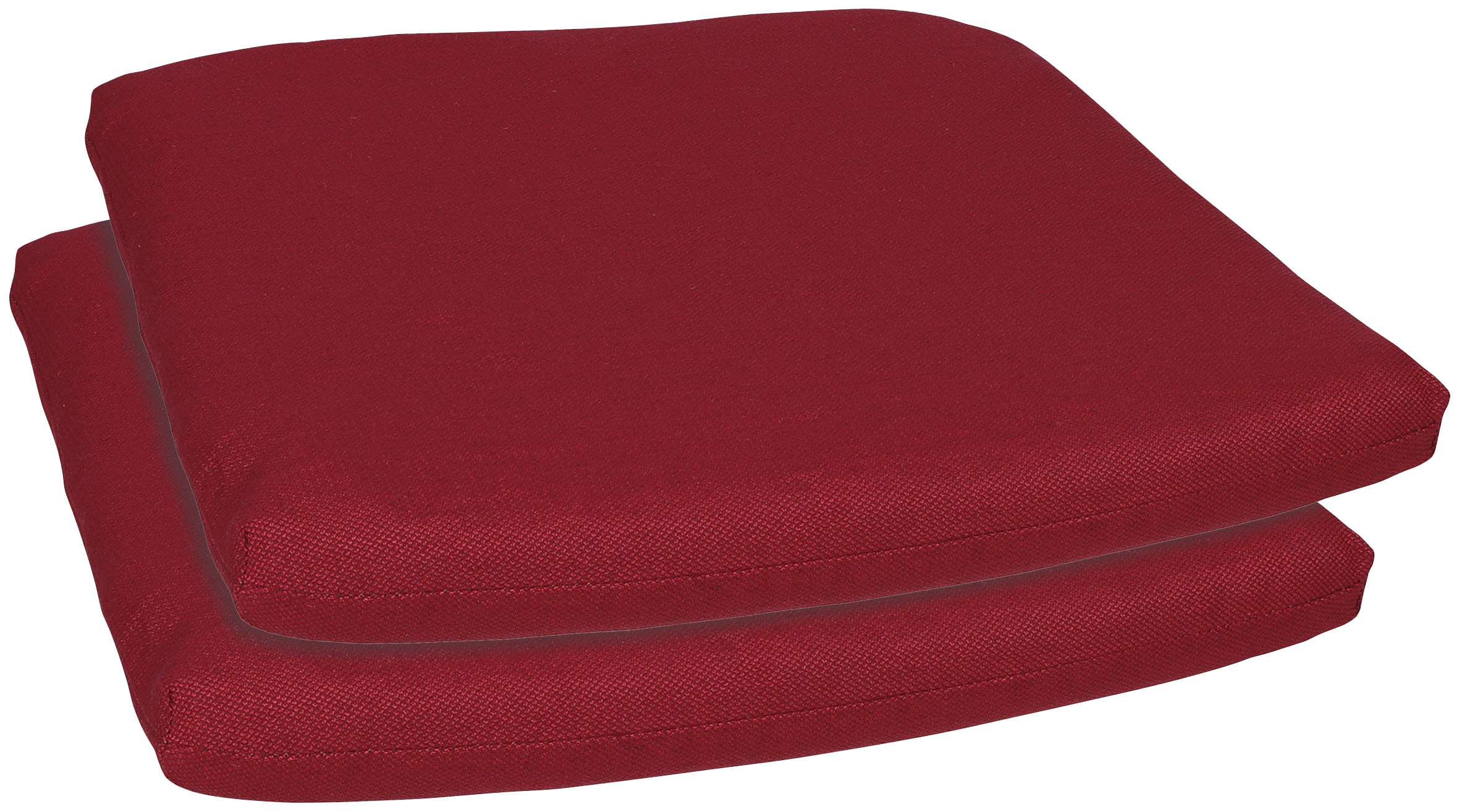 Sitzkissen GO-DE "Selina", rot, B:40cm H:5cm L:45cm, Polyester, Dekokissen_Sitzkissen_Kissenhüllen, 2er Set, 45/46x40 cm