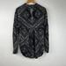 Free People Tops | Free People Top Blouse Womens Sz M Black White Cut Out Paisley Long Sleeved | Color: Black/White | Size: M