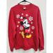 Disney Tops | Disney Womens Mickey Mouse Snowflakes Sweatshirt Medium Red Christmas Holiday | Color: Red | Size: M