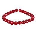 WORLD WIDE GEMS WWG Beads Bracelet Red Onyx Gemstones 8mm rondelle smooth 7inch Natural Gemstones Beaded Bracelets for Men Women Healing Crystal Stretch Beaded Bracelet Unisex