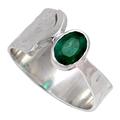 Silver N Rock Lab-Created Emerald Gemstone Band Ring 925 Sterling Silver Band Ring Men & Women All Size Band Ring Gift Item Jewelry ERG-125E_ (W 1/2)