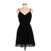 Forever 21 Casual Dress - A-Line V Neck Sleeveless: Black Print Dresses - Women's Size Medium