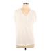 Old Navy Short Sleeve Henley Shirt: Ivory Tops - Women's Size Large