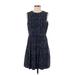 Kate Spade New York Casual Dress - A-Line Crew Neck Sleeveless: Blue Polka Dots Dresses - Women's Size 4