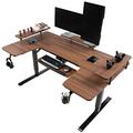 Inbox Zero Mariita 74.8" U-Shaped Standing Desk Wood/Metal in Brown | 74.8 W x 43.3 D in | Wayfair B71B29FE476C4C4DA1F7A1C413123BCD