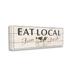 Stupell Industries Rustic Eat Local Phrase On Wood by James Wiens Graphic Art Metal in Black/Brown | 17 H x 40 W in | Wayfair ay-090_cn_17x40