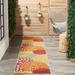 Green/Red 2'3" x 12' Area Rug - Andover Mills™ Geib Floral Yellow/Red/Green Indoor/Outdoor Area Rug Polypropylene | Wayfair