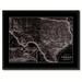 17 Stories Texas Vintage Vivid Sepia Map Print On Canvas w/ Custom Frame, 28 X 37 Canvas in Black | 37 H x 28 W in | Wayfair