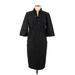 Lafayette 148 New York Casual Dress - Shirtdress: Black Dresses - Women's Size 8
