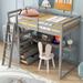 Harriet Bee Jaloni Loft Bed w/ Drawers, Wood in Gray | 65.6 H x 42.1 W x 80 D in | Wayfair 178703E881E4443B9847475B3D6160E7