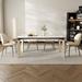 Orren Ellis Light luxury Italian style modern simple dining table & chair combination Metal in White | 29.53 H x 31.5 W x 78.74 D in | Wayfair