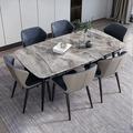 Corrigan Studio® Modern Light Luxury Rectangular Rock Slab Dining Table & Chair Set in Gray | 29.53 H x 35.43 W x 62.99 D in | Wayfair