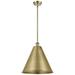 Ballston Cone 16" Wide Antique Brass Pendant With Antique Brass Shade