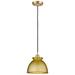 Adirondack 8.13" Wide Satin Gold Corded Mini Pendant With Satin Gold S