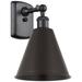 Ballston Cone 11.25"High Matte Black Sconce With Matte Black Shade