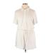 Calia by Carrie Underwood Romper Collared 3/4 sleeves: Ivory Print Rompers - Women's Size X-Large