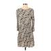 Zara Basic Casual Dress - DropWaist: Gray Print Dresses - Women's Size Small