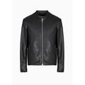 Faux Leather Biker Jacket - Black - Armani Exchange Jackets