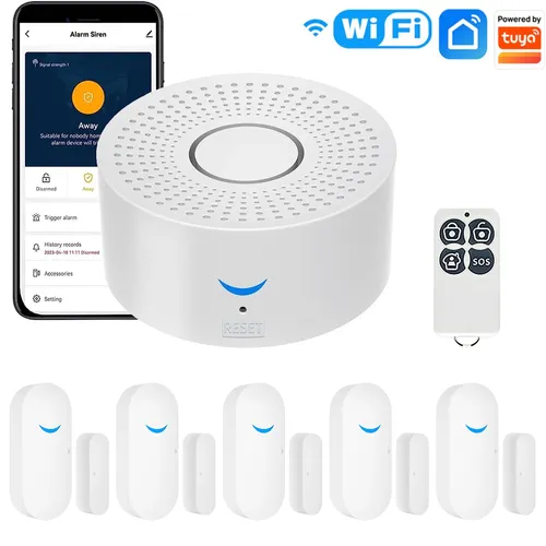 WiFi-Türalarmsystem kabelloses Diy-Smart-Home-Sicherheitssystem mit Telefon-App-Alarm