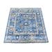 Lagoon Blue, All Wool Hand Knotted Natural Dyes Afghan Oushak, All Over Design, Square Oriental Rug 4'x4' - 4' x 4'