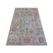Sidewalk Gray, Uzbek Suzani Design Densely Woven Natural Dyes, Pure Wool Hand Knotted, Oriental Rug 4'x6' - 4' x 6'