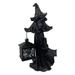 SRstrat 2023 Halloween Witch with LED Lantern Decoration Elegant Black Resin Witch Figurine Scary Hell s Messenger with Lantern Witch Resin Sculpture Decoration Ghost Statue Decoration