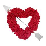 Wozhidaoke Hangs Heart Wreath Heart Wreath Heart Wreath Wreath Heart Wreath Love Wreath Plaid Bow Check Wreath Home Decoration Red Standard