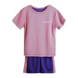 HIBRO Kids Soccer Warm up Suit Toddler Boys Girls Short Sleeve Fashion Patchwork Color Breathable Mesh Cool Tops Shorts 2PCS Sports Outfits Clothes Set