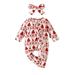Baby Girl Fall Outfits Christmas Boy Clothes Outfit Long Sleeve Romper Jumpsuit Headband Set Boy Outfits White 3 Months-6 Months