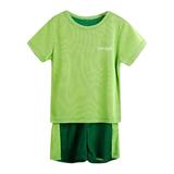 HIBRO Kids Soccer Warm up Suit Toddler Boys Girls Short Sleeve Fashion Patchwork Color Breathable Mesh Cool Tops Shorts 2PCS Sports Outfits Clothes Set