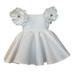 Fimkaul Girls Dresses Birthday Solid Flower Princess Pageant Party Prom Ball Gown Dress Baby Clothes White