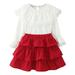 Baby Girl Outfits Long Sleeve Solid Tops Skirts Dress Fall Winter Two Piece Casual Suit Outfits Baby Boy s Clothing Red 3 Years-4 Years