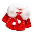 Boys Clothing Clearance Baby Girls Winter Fur Cape Coat Thick Jacket Cute Pom Pom Warm Outerwears Save Big