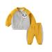 Fall Baby Girl Outfits Baby Boys Long Sleeve Cute Cartoon Animals Coats Outwear Patchwork Sweatshirt Trousers Pants Tracksuit Outfit Set 2Pcs Clothes Girls Clothing Sets Yellow 2 Years-3 Years