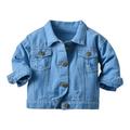 mveomtd Baby Boys Girls Denim Jacket Kids Toddler Button Down Jeans Jacket Top Coat Outerwear Casual Clothes Little Girls Jackets Girls Coat Size 5