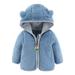 AherBiu Unisex Baby Jackets Fleece Puffy Christmas Zip up Ear Hooded Winter Coats Outwear Solid Color