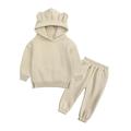 mveomtd Kids Outfit Soft Cotton Warm Crewneck Long Sleeve Hooded Solid Color Sweatshirt Set Clothes Set For Boys Or Girls Autumn Baby Girl Outfit 5 Am Somewhere Baby