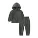 Baby Outfits For Girls Boys Long Sleeve Solid Shirt Hoodies Tops And Pants 2Pcs Set Outfits Boy Outfits Black 3 Years-4 Years