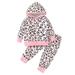 Fall Outfits For Baby Girls Long Sleeve Floral Print Hoodie Tops And Pants 2Pcs Outfits Clothes Set Fall Winter Clothes Toddler Boy Fall Outfits Pink 18 Months-24 Months